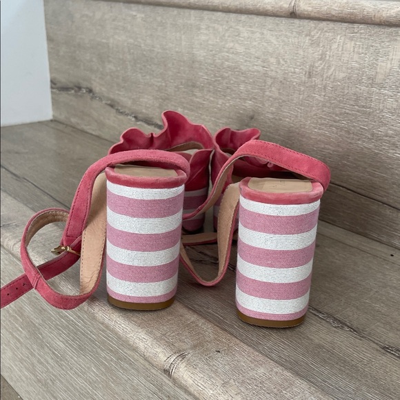 Anthropologie Leather Pink Striped Platform Sandals sz36 - Picture 5 of 6